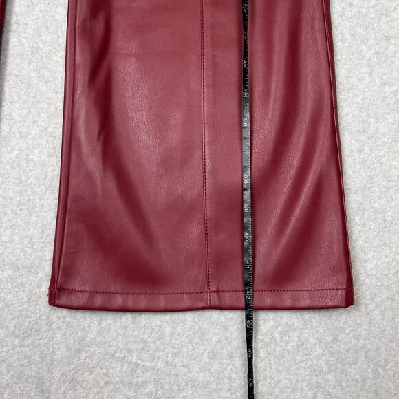 We The Free Uptown High Rise Vegan Leather Flare Pant in Mulberries Size 10 - Picture 15 of 15